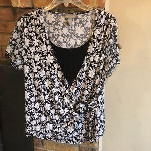 Kim Rogers size XL black and white blouse.